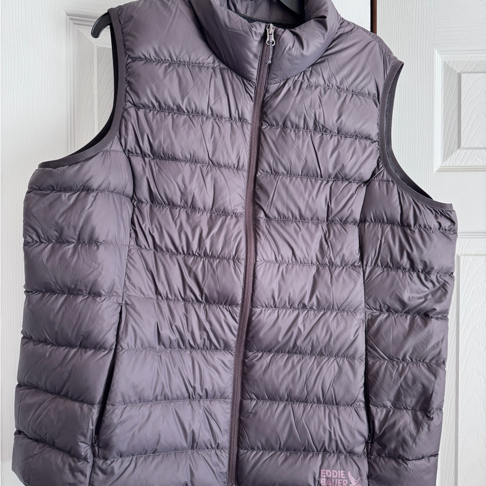 Eddie Bauer Woman’s Brown Quilted Down Vest - 650 Fill 2XL